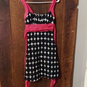 Sundress black and pink polka doted